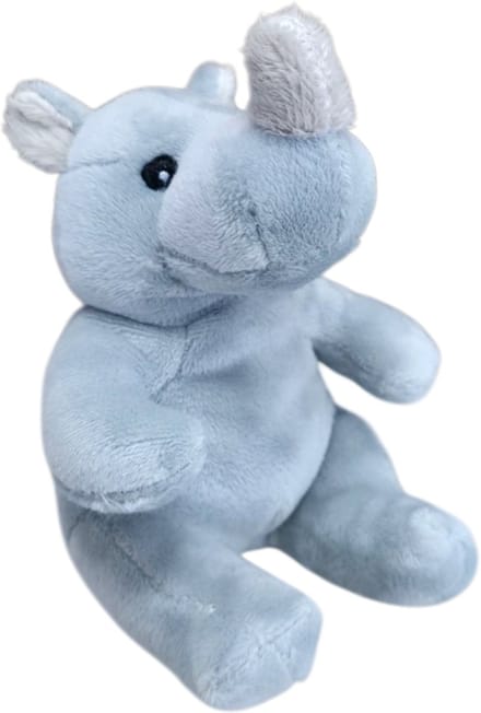 Unitoys - Mini Animals – zittende Neushoorn - Grijs- 12cm