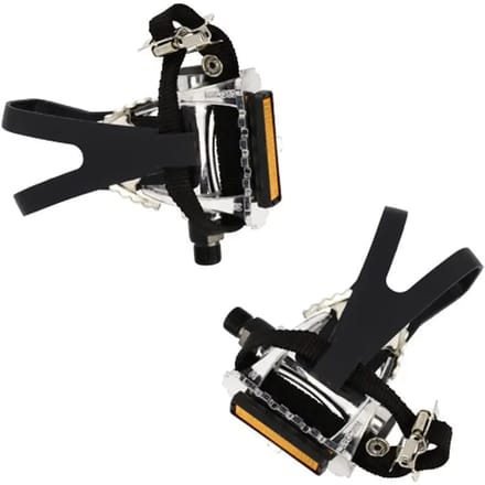 Paar geprofileerde aluminium pedalen met schoenplaatjes Optimiz