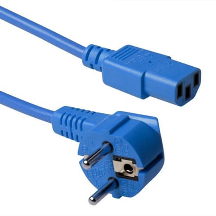 ACT Netsnoer Schuko CEE 7/7 male (haaks) - C13 IEC 60320 blauw 0,6 m AK5132