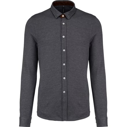 Kariban Jacquard overhemd lange mouwen K507 - Jacquard Dark Grey - M