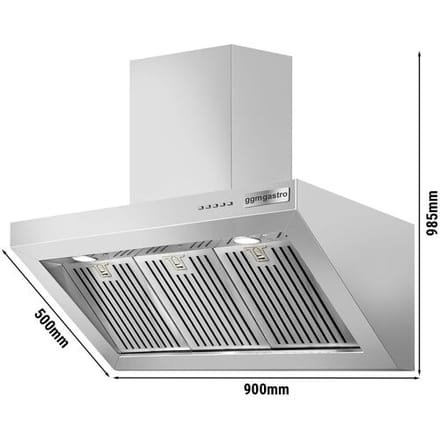 GGM Gastro Plasma Dunstabzugshaube - 900mm - 96% Abluftreinigungseffizienz - mit Soft Touch-Control, Motor, Filter & Lampe
