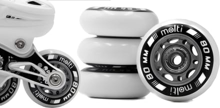 8-Pack Inline Skate Wielen 80mm met ABEC-9 Kogellagers - Wit Polyurethaan voor Indoor & Outdoor