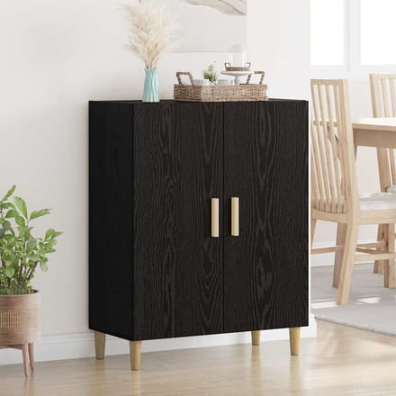 vidaXL - Dressoir - Zwart - eiken - 69,5 - x - 34 - x - 90 - cm - Bewerkt - hout