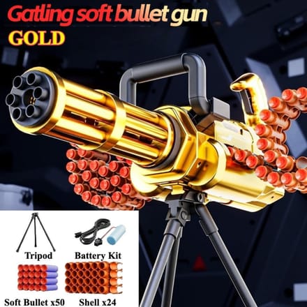 Hand en Lichaam Geïntegreerd Zachte Kogelketting Roterende Gatling Schelp Werpende Speelgoedpistool Schietspel Pistool Model voor Kindercadeau