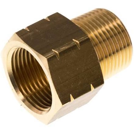 3/4'' NPT x G 3/4'' M/F Messing Verloopring 16 Bar - Hydrauliek - FL2S-MF-B-034NG