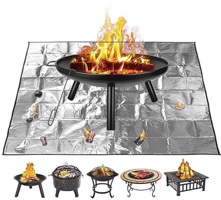 Vuurkorfmat 80x105 cm - Brandwerende Grillmat voor Terras en Tuin