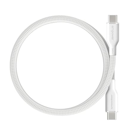PanzerGlass empower™ by ® Magnetic 240W USB-C to USB-C Cable | USB 2.0 | 1.5M | Silver White USB-kabel Wit