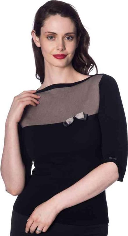 Dancing Days - COLOUR BLOCK Longsleeve top - M - Zwart
