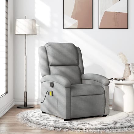 Vidaxl Klapbare Massagestoel, Lichtgrijs, Bekleed met Stof