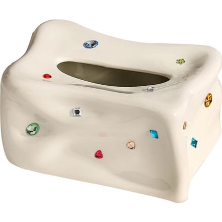 Keramische tissueboxhouder Decoratieve elegante tissuedoos voor het gezicht, servetdispenser voor het avondeten beige