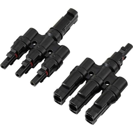 TRU COMPONENTS TC-13805796 3-voudige PV-aftakverbinderset Zwart Inhoud: 2 stuk(s)