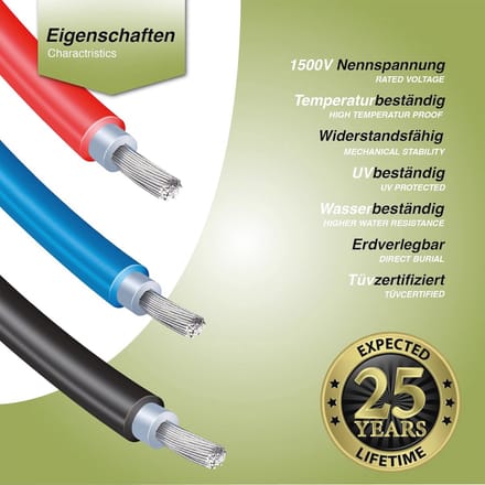 Verlengkabel Zonnestekker 4mm² - 2x15m Zonne-energie Kabelaansluitingen