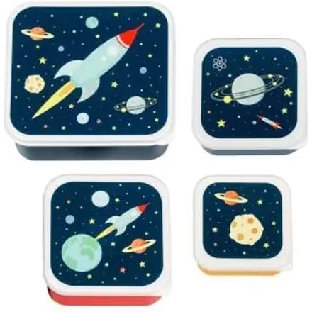 A Little Lovely Company - Brooddoos - Broodtrommel - Lunch & snack box set van 4 - Ruimte