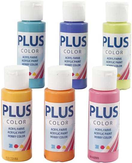 Plus Color Acrylverf, kleurrijk, 6x60 ml/ 1 doos