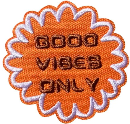 Good vibes positief strijkapplicatie strijk embleem - patch - patches - stof & strijk applicatie - carnaval
