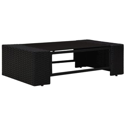 vidaXL - 4-delige - Loungeset - poly - rattan - zwart