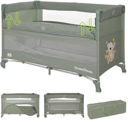 Campingbedje met bodemverhoger voor baby's - Groen