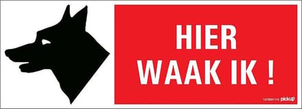 Pickup bord 33x12 cm - Hier waak ik
