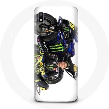 Case voor Samsung Galaxy A10 Valentino Rossi Speed ​​driver witte achtergrond wit