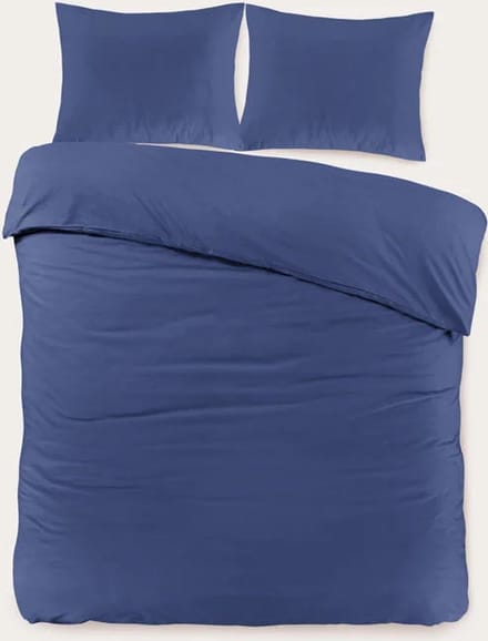 Sleeptime Basic Dekbedovertrek - 240X200/220 + 2 x kussenslopen 60x70 - Navy