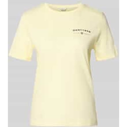 T-shirt met labelprint en ronde hals