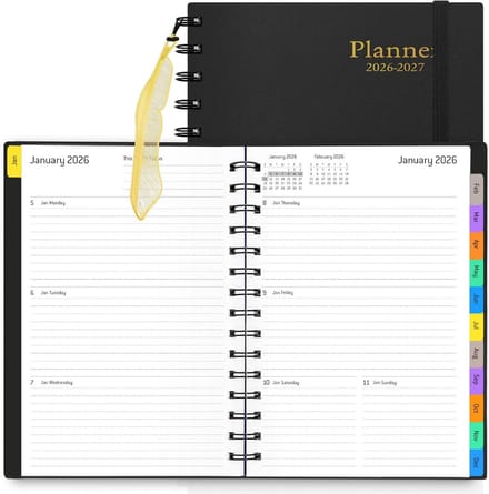 Luxe Dagplanner 18 Maanden 2024-2025 met Tabs en Spiraalbinding