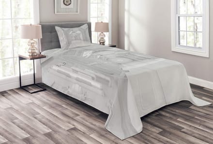 ABAKUHAUS Ruimte Dekenset – 170x220 cm – Wit – Kussenhoes