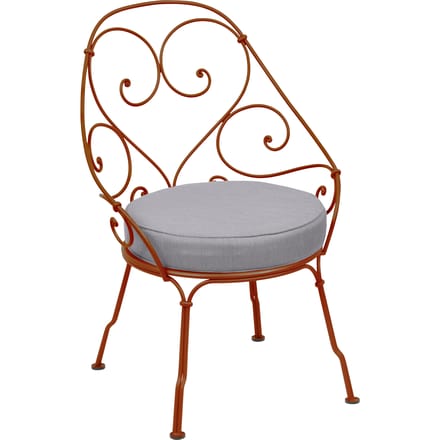 Fermob 1900 Fauteuil Cabriolet - E2 gekonfijte sinaasappel - flanelgrijs