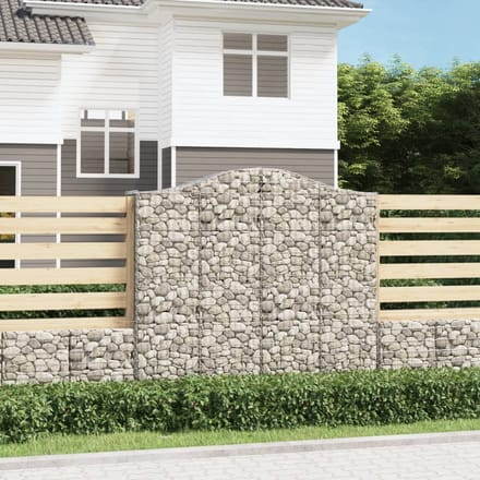 vidaXL - Schanskorf - gewelfd - 200x50x180/200 - cm - gegalvaniseerd - ijzer