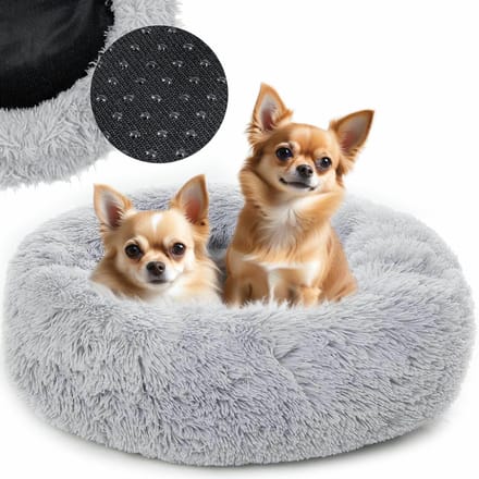 Mersjo Serie - Pluche Ronde Dierenbed - 60cm - Grijs