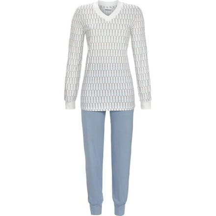 Ringella Stippen pyjama warm katoen Wit vrouw 38