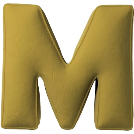 Kussen letter m Yellow Tipi Posh Velvet