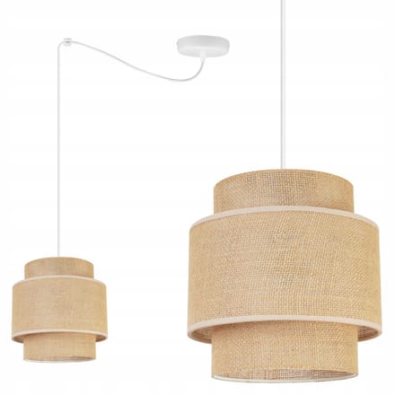 Light-Home SPIDER BOHO 2458/1 - Hanglamp - Boho Stijl - Jute Lampenkap - Metaal - Verstelbare Hoogte