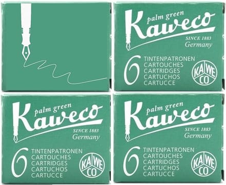 Kaweco - Vulpen inkt - Vulpen vullingen - 4 doosjes - Groen - Palm Groen