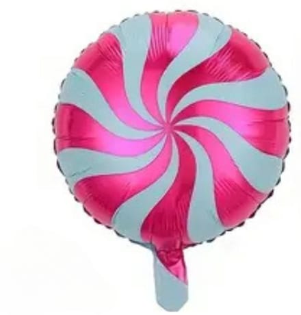 Folieballon snoep roze-licht blaauw - willy wonka