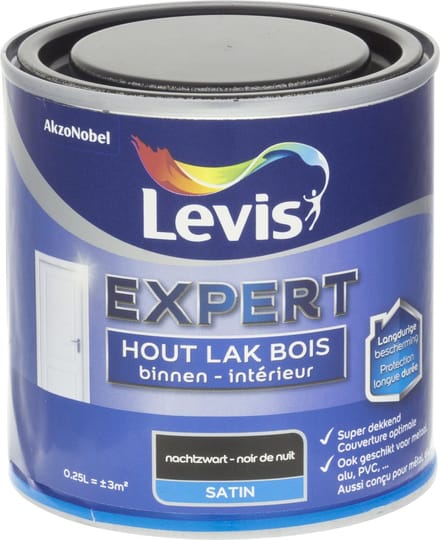 Levis Expert Houtlak Binnen Satin Nachtzwart 0,25 L