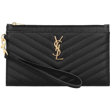 Saint Laurent Cassandra Monogram Matelass Goudkleurige Hardware Grote Clutch Tas 636313 636313 BOW01 1000 black