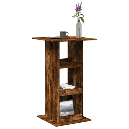 vidaXL - Bartafel - met - opbergruimte - 60x60x102 - cm - hout - gerookt - eikenkleur