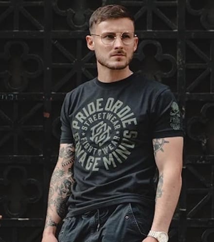 PRiDEorDiE T-shirt SAVAGE MINDS Zwart - S