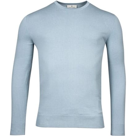 Thomas Maine Trui Crew Neck Single Knit Licht Blauw / male