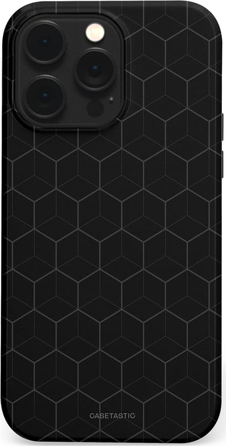 Casetastic hoesje geschikt voor Apple iPhone 14 Pro Max - MagSafe - Dubbellaagse bescherming - Hexago - Fashion Case - Zwart