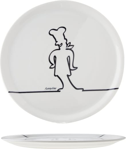 Cosy&Trendy Pizzabord - Ø 31cm - Wit Funnyline Zwart
