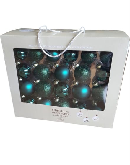 House of Seasons Kerstballen Set - 42 Stuks - Ø7 cm - Donkergroen