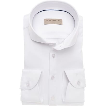 John Miller Slim Fit Long Sleeve Polo Wit / male