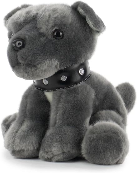 Pluche Hond - Knuffel Dier - Spelen en Knuffelen - Zacht Microvezel - 25 cm - Grijs