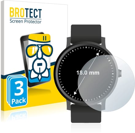 Screenprotector 3 Stuks voor Horloges (Rond, ø: 18 mm) Beschermglas transparant