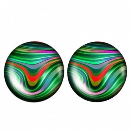 Clip oorbellen Puck 2 cm groen