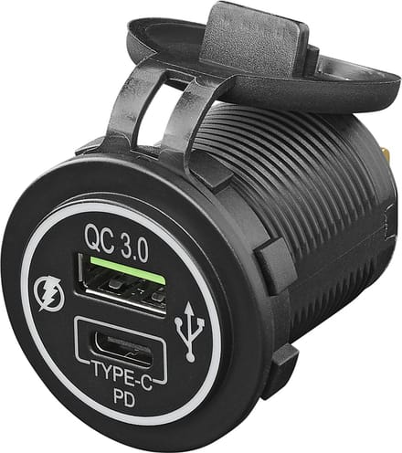 ProPlus USB Inbouw Snellader - Type A + C 2-weg - 12/24V 3A- Oplader Auto - USB Charger - Autolader 2 Poorten
