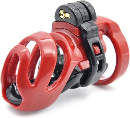 BRUTUS Cyborg Cage - Chastity Cage Kuisheidskooi - Zwart/Rood