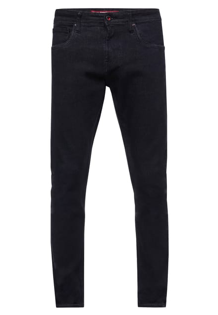 Zwarte denim jeansbroek "MELVIN" slim fit katoen-stretch